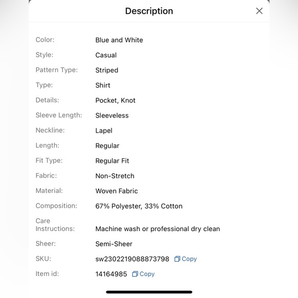 ☀️BNWOT Striped Print Button Up Shirt! - Picture 6 of 6